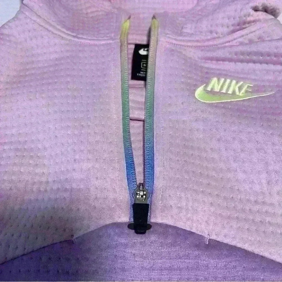 Nike Sample cropped waffle hooded sweatshirt with bell sleeves Size M - Picture 3 of 10